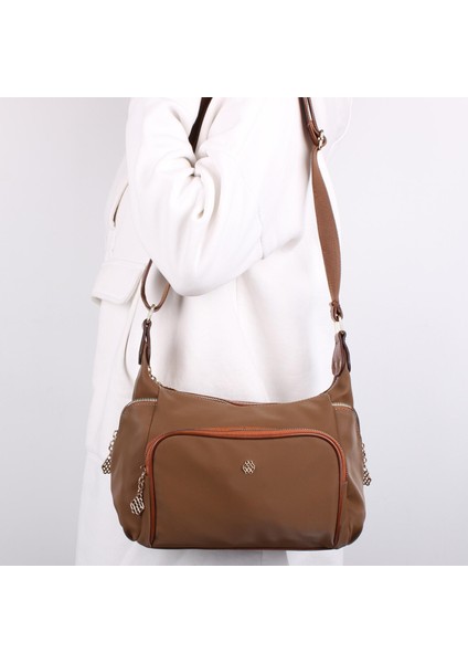 1398 Vizon Taba Suni Deri Bayan Çapraz Omuz Çantası