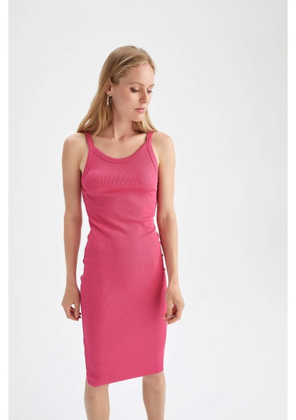 Bodycon Askılı Midi Örme Elbise Y7441AZ22HS fırsatları