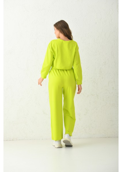 Sarı Örme Crop Bluz
