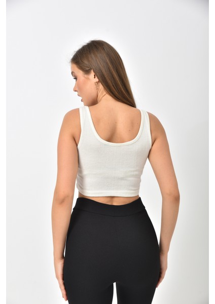 Krem Askılı Crop Büstiyer modelleri