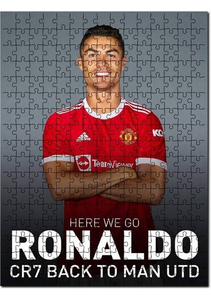 Cristano Ronaldo Tekrar Manu'da Görseli 120 Parça Puzzle Yapboz Mdf (Ahşap)