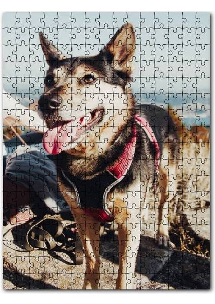 Sevimli Kurt Köpeği 120 Parça Puzzle Yapboz Mdf (Ahşap)