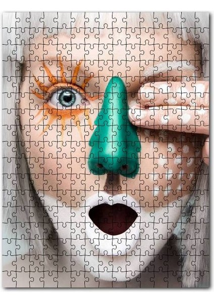 Yılbaşı Ağacı Temalı Yüz Boyama 120 Parça Puzzle Yapboz Mdf (Ahşap)