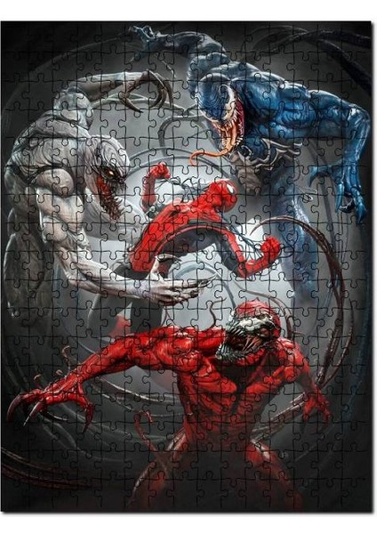 Station Venom Örümcek Adam Yaratık Kahraman 120 Parça Puzzle Yapboz Mdf (Ahşap)