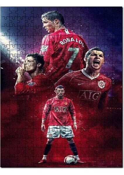 Cristiano Ronaldo 7 Kompozisyon 255 Parça Puzzle Yapboz Mdf (Ahşap)