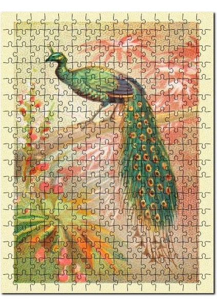Java Tavuskuşu Görseli 120 Parça Puzzle Yapboz Mdf (Ahşap)