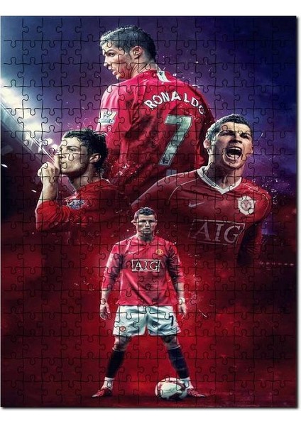 Cristiano Ronaldo 7 Kompozisyon 120 Parça Puzzle Yapboz Mdf (Ahşap)