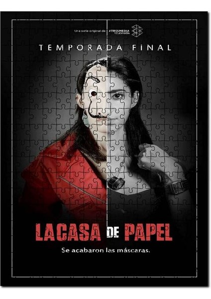 La Casa De Papel Nairobi Maskeli Maskesiz 1000 Parça Puzzle Yapboz Mdf (Ahşap)