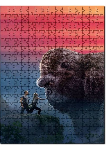 Maymun Kral Kong Canavar Kafatası Adası 255 Parça Puzzle Yapboz Mdf (Ahşap)