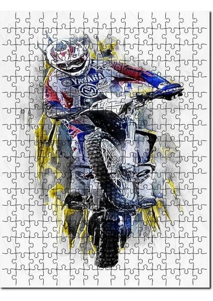 Motokros Spor Görsel 255 Parça Puzzle Yapboz Mdf (Ahşap)