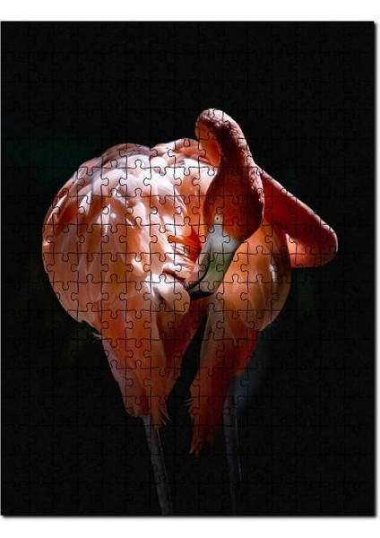 Muhteşem Renkli Tüyleriyle Flamingo 120 Parça Puzzle Yapboz Mdf (Ahşap)