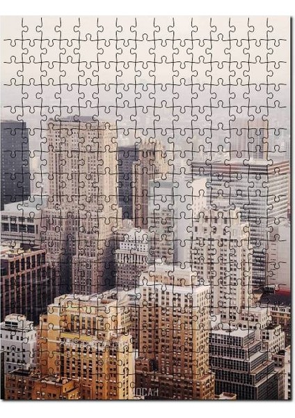 New York Gökdelenler Şehri Görseli 120 Parça Puzzle Yapboz Mdf (Ahşap)