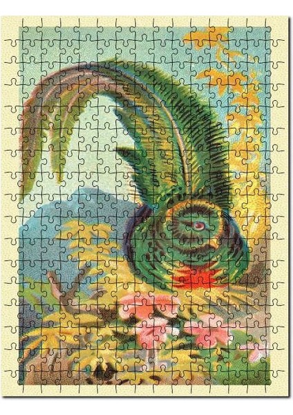 Quezal Kuş Görseli 1000 Parça Puzzle Yapboz Mdf (Ahşap)
