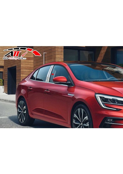 Renault Megane 4 Sedan Krom Kapı Direği Kaplaması Cam Direği Şık Görünüm 6 Parça