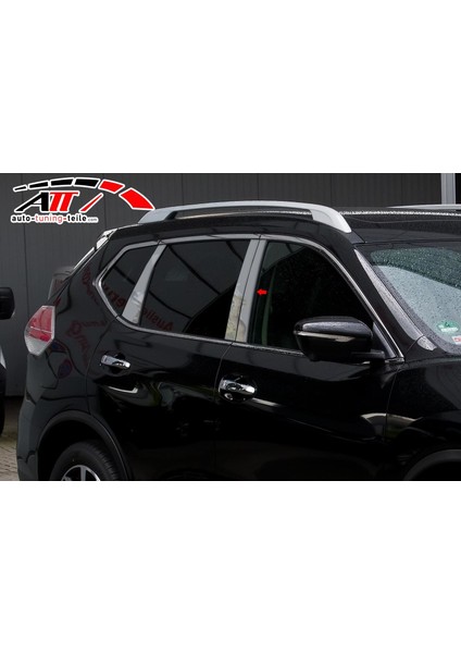 Nissan X-Trail 2010-2015 Krom Kapı Direği Kaplaması Cam Direği Şık Görünüm 8 Parça