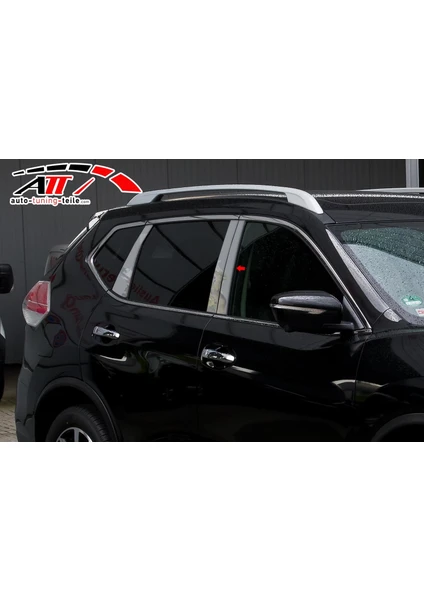 ARD Pazarlama Nissan X-Trail 2010-2015 Krom Kapı Direği Kaplaması Cam Direği Şık Görünüm 8 Parça