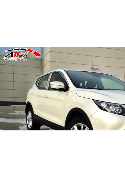 Nissan Qashqai J11 2014 Krom Kapı Direği Kaplaması Cam Direği Şık Görünüm 8 Parça