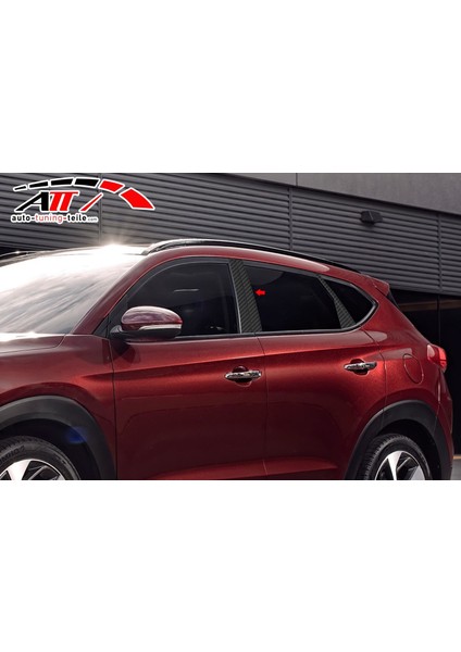 Hyundai Tucson 2015-2017 Karbon Kapı Direği Kaplaması Cam Direği Şık Görünüm 8 Parça