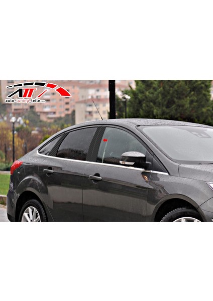 Ford Focus 3 2013/10-2018/12 Karbon Kapı Direği Kaplaması Cam Direği Şık Görünüm 6 Parça