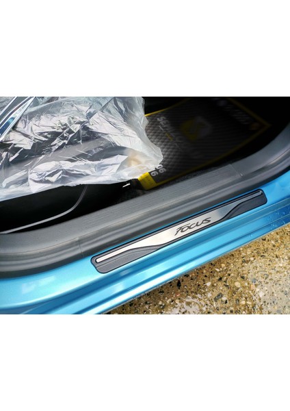 Hyundai Accent Blue Arkline Karbon Kapı Eşiği Paslanmaz Çelik Suya Dayanıklı 2011-2022