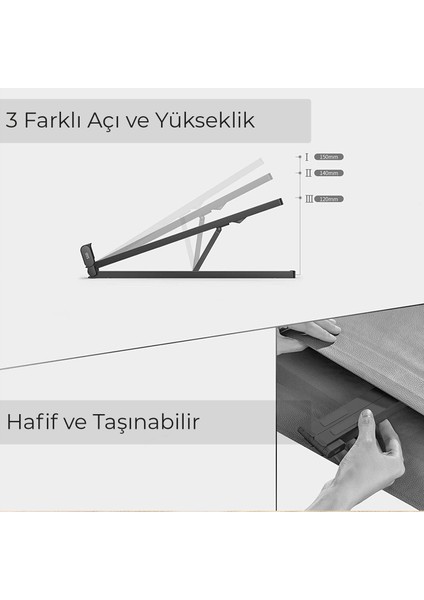 Saiji X2 Taşıma Çantalı Alüminyum Notebook Laptop Standı