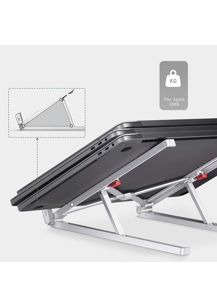 Saiji X2 Taşıma Çantalı Alüminyum Notebook Laptop Standı