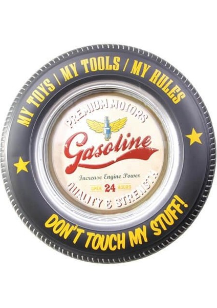 Dekoratif Araba Tekerleği Gasoline Temalı LED Işıklı Duvar Panosu fiyatları