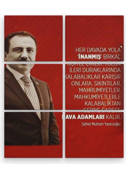 Muhsin Yazıcıoğlu 6 Parça Ahşap Mdf Tablo NHL3715