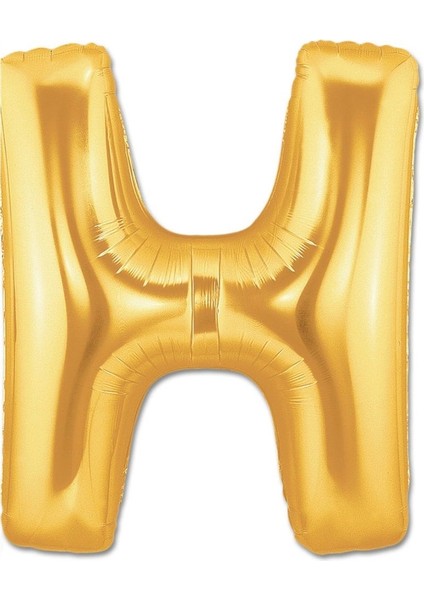 Harf Folyo Balon Büyük Boy Metalik Altın H Harfi Folyo Balon Metalik - 100 cm