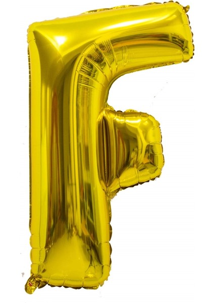 Harf Folyo Balon Büyük Boy Metalik Altın F Harfi Folyo Balon Metalik - 100 cm