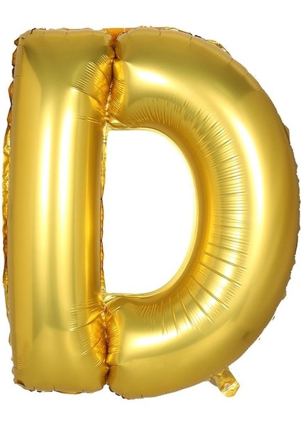 Harf Folyo Balon Büyük Boy Metalik Altın D Harfi Folyo Balon Metalik - 100 cm