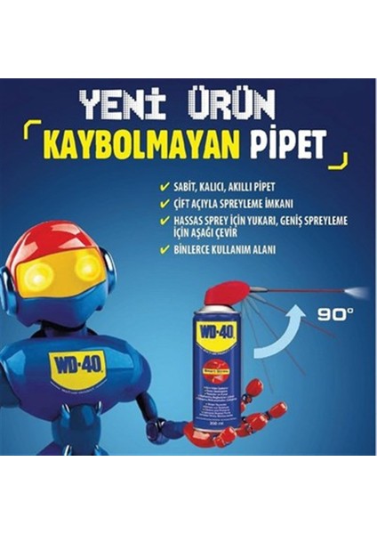 3 Adet Wd 40 Smart Straw Akıllı Kaybolmayan Pipetli Pas Sökücü Yağlayıcı 350 ml