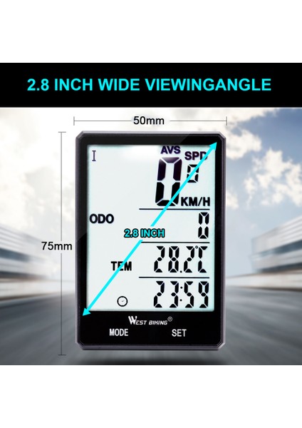 West Biking Batı Bısıklet 2.8 &quot;büyük Ekran Bisiklet Kilometre (Yurt Dışından)