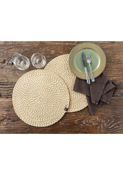 Elisa Jüt 2'Li Amerikan Servıs 35 cm Naturel