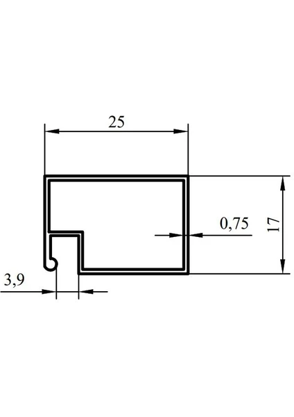 Kent Aksesuar 17 x 25 Sineklik Profili Antrasit Gri  / 6 Mt