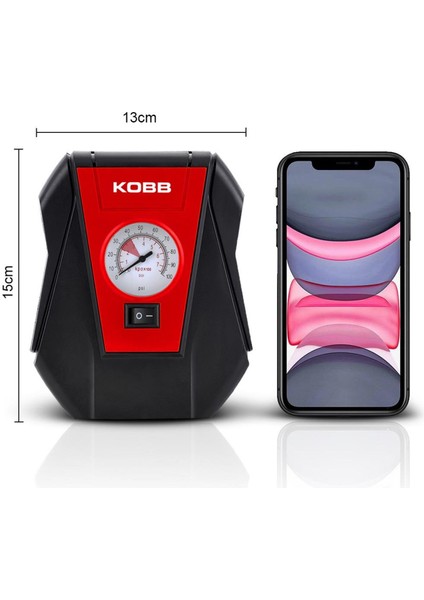 Kobb KB100 12VOLT 100 Psı Analog Göstergeli Hava Lastik Şişirme Pompası