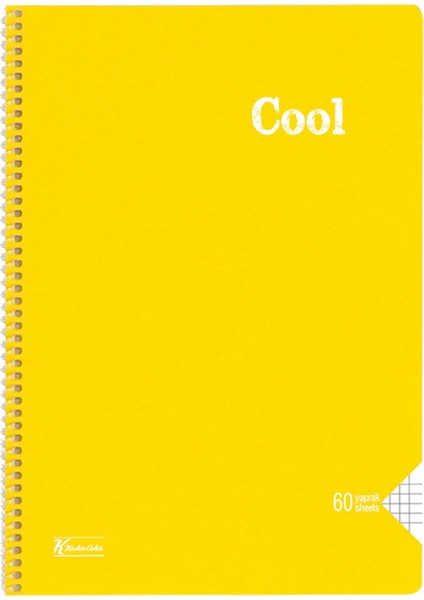 K.color A4 60 Yaprak Kareli Pp Kapak Spiralli Cool Defter