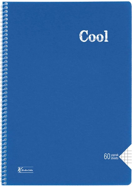 K.color A4 60 Yaprak Kareli Pp Kapak Spiralli Cool Defter