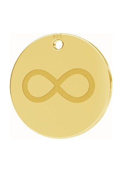 Sonsuzluk Yuvarla Plaka 925 Ayar Gümüş Kolye indirimleri