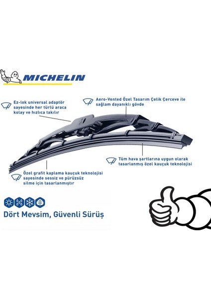 Rainforce™ MC13926 65CM 1 Adet Universal Telli Silecek modelleri