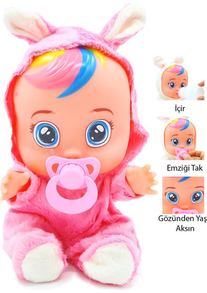 Global Toys Pembe Renk Ağlayan ve Konuşan Et Bebek