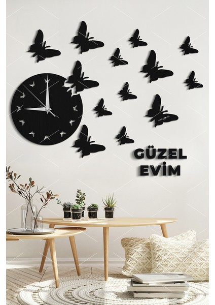 Sevgi Kelebekleri Dekor Saat