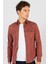 Slim Fit Dar Kesim %100 Pamuk Çift Cepli Bordo Denim Gömlek 2