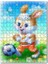 Çayırdaki Sevimli Tavşan ve Futbol Topu 120 Parça Puzzle Yapboz Mdf (Ahşap) 1