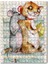 Kediyle Farenin Kıskandıran Dostluğu 120 Parça Puzzle Yapboz Mdf (Ahşap) 1