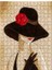 Kırmızı Gelincik Çiçekli Şapkalı Kadın 1000 Parça Puzzle Yapboz Mdf (Ahşap) 1