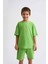 Organik Bağcıklı Erkek Çocuk Bermuda Şort - Yeşil - 8-10 3