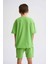 Organik Bağcıklı Erkek Çocuk Bermuda Şort - Yeşil - 8-10 4