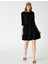 Katlı Mini Elbise Uzun Kollu Bisiklet Yaka 1