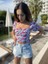 Cored Kabarık Balon Kol Çiçek Desenli Crop Bluz 1